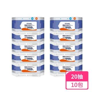 【US BABY 優生】超厚型酒精擦20抽；10包組(酒精濕巾 酒精濕紙巾 濕紙巾)