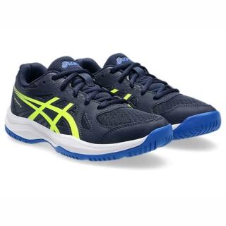 【asics 亞瑟士】排球鞋 羽球鞋 女鞋 大童 運動鞋 UPCOURT 6 GS 藍黃 1074A045-401