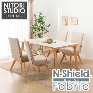 【NITORI 宜得利家居】◎陶板餐桌椅5件組 N COLLECTION T-12 150 NA/WH C-60S 扶手 NA/NSF-BE