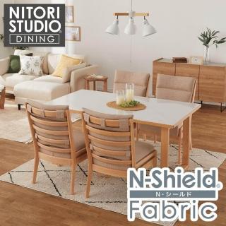 【NITORI 宜得利家居】◎實木陶板餐桌椅5件組 N COLLECTION T-11U 150 NA/WH 餐椅 C-27 NA/NSF-BE