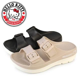 【HELLO KITTY】凱蒂貓 拖鞋 雨鞋 水鞋 二字 防水 輕量 厚底(卡其、黑色)