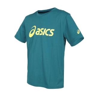 【asics 亞瑟士】短袖上衣 男 女 中性 訓練 慢跑 綠 K31415-82