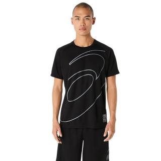 【asics 亞瑟士】短袖上衣 男 訓練 慢跑 吸濕快乾 日本版 黑銀 2031E996-001