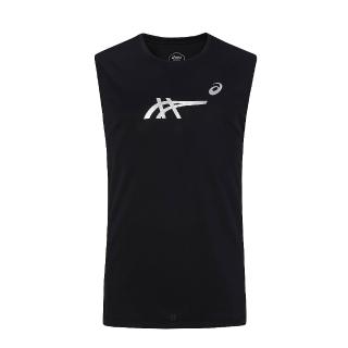 【asics 亞瑟士】背心 男 訓練 黑銀 2031E814-001