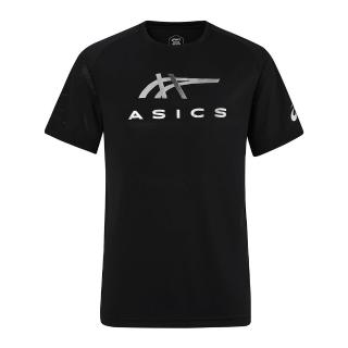 【asics 亞瑟士】短袖上衣 男 訓練 慢跑 亞規 黑銀 2031E781-001
