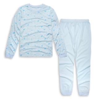 【annypepe】女童長袖居家服 奧地利天絲 小花-水藍110-140(兒童睡衣 兒童長袖套裝 兒童居家服 空調服)
