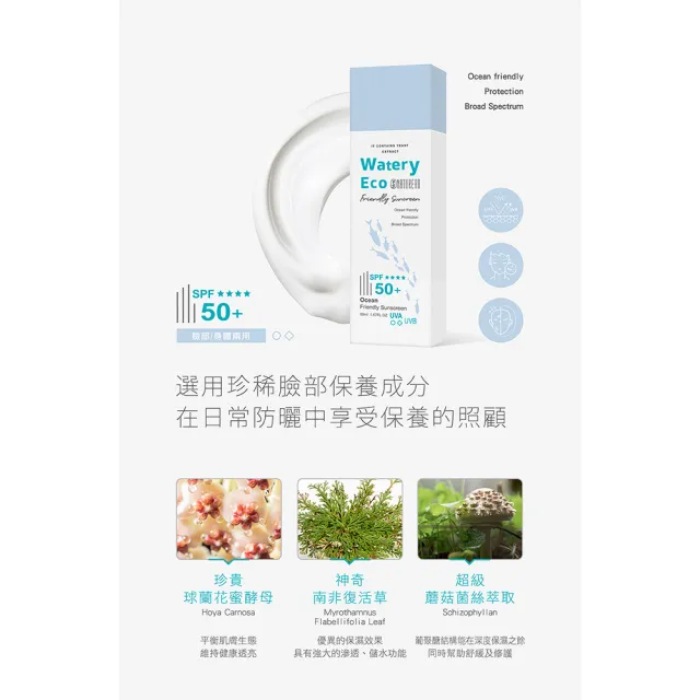 【Naturero 植淨林】海洋友善水感防曬乳SPF50+(50ML)