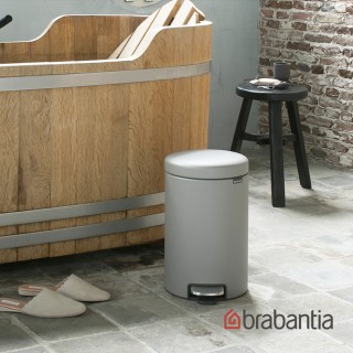 【Brabantia】NEWICON環保腳踏式垃圾桶-12L礫石灰