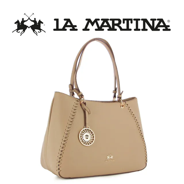 【LA MARTINA】雙11 義大利原裝進口 限量2折 頂級皮革托特包肩背包 1815P 全新專櫃展示品(燕麥
