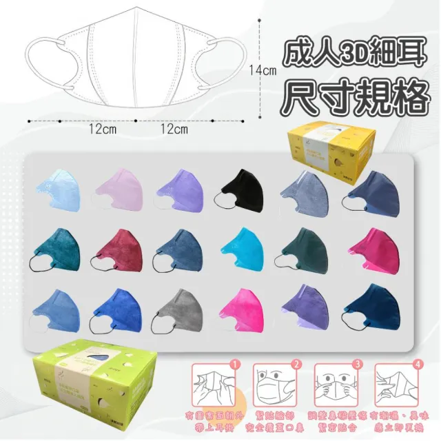 【淨新】3D醫療級成人細耳立體口罩(200入/四盒/3D成人立體細耳口罩 防護醫療級/防飛沫/灰塵)