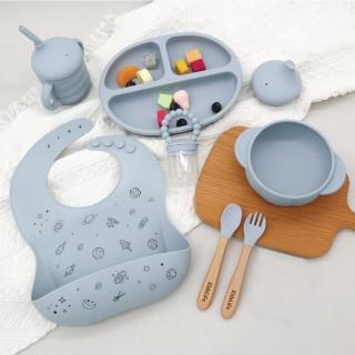 【童趣KidsLife】寶寶餐具彌月禮盒-多色可選(寶寶餐具 矽膠餐盤 彌月 禮盒)