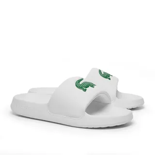 【LACOSTE】SERVE SLIDE 男鞋 鱷魚LOGO拖鞋 白色 外出拖鞋 室內拖鞋 涼拖鞋(49CMA0021_082)