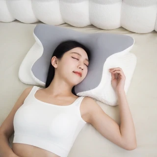 【Pure Sleep】純好眠蝶翼釋壓枕芯(記憶枕 護頸枕頭 萊賽爾天絲 貼合肩頸 側睡枕 蝶型枕 枕頭)
