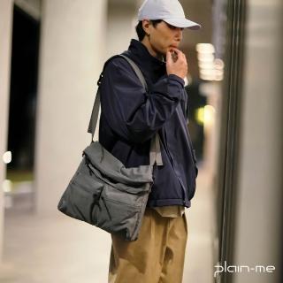 【plain-me】男女包 防潑水 輕量側揹包 PLN3052-251(防水包 大容量 斜揹包 電腦包 筆電包 公事包 休閒包包)