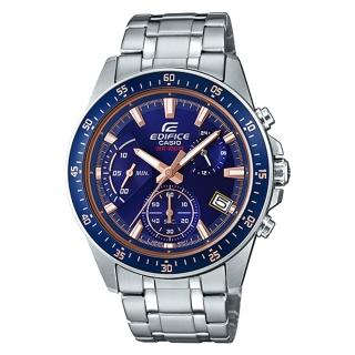 【CASIO 卡西歐】EDIFICE 賽車藍動感時尚運動錶-藍x51mm(EFV-540D-2A)