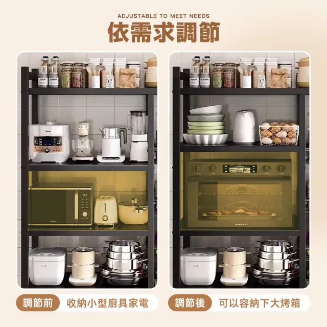 【Ashley House】120面寬-大型多功能碳鋼收納層架(鐵架 收納架 廚房架 臥室架 浴室架 陽台架)