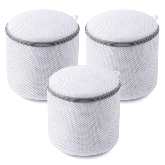 【SYU】立體內衣洗衣袋 3入組-18x16cm(強韌支架 細網洗衣袋 防變形洗衣袋 三明治加厚細網)