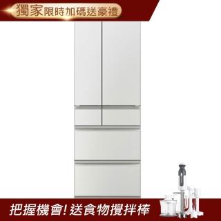 【MITSUBISHI 三菱電機】607L六門玻璃鏡面電冰箱 星光白(MR-WZ61K-W)