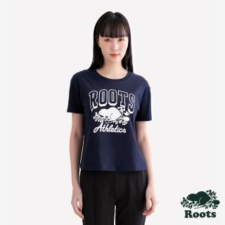 【Roots】Roots女裝- CANADA BOXY 短袖上衣(軍藍色)