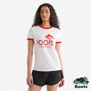 【Roots】Roots女裝- NORTHERN ATHLETIC 短袖上衣(白色)