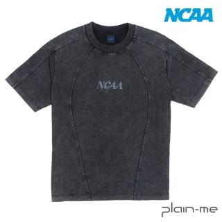 【plain-me】NCAA 中性流線剪接水洗T NC NCAA0154-251(男女款 短袖 休閒上衣 水洗 仿牛仔 短T)