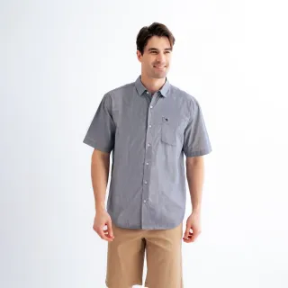 【Arnold Palmer 雨傘】男裝-小細格短袖襯衫(藍色)