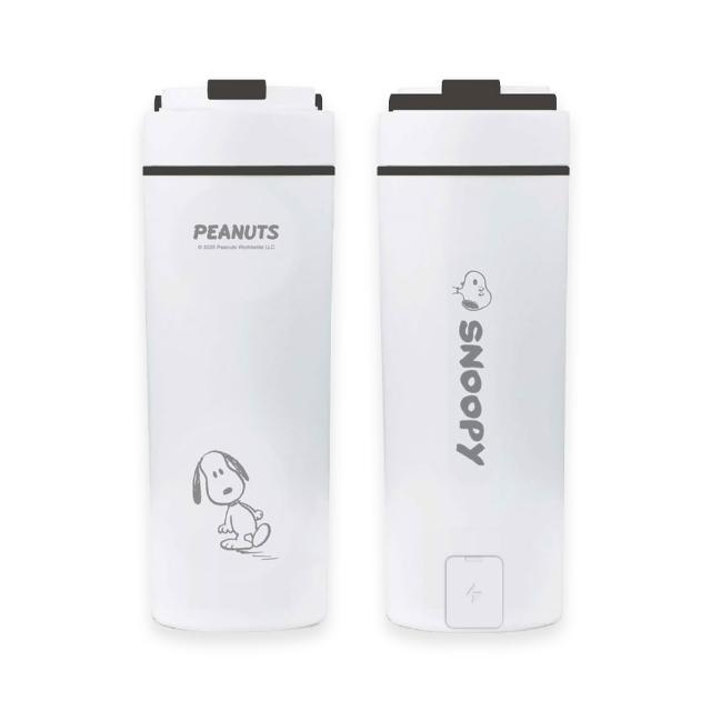 【SNOOPY 史努比】智慧溫控電熱水杯 470ml 保溫杯 快煮杯(出國必備 空姐杯 國際雙電壓 煮咖啡、熱茶必備)