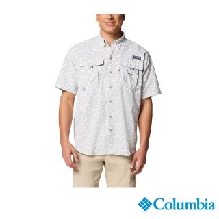 【Columbia 哥倫比亞】男款-超防曬UPF50短袖襯衫-灰彩印花(UFM17690QH/JS)