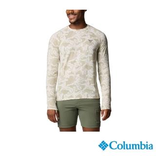 【Columbia 哥倫比亞】男款-男防曬UPF30快排長袖上衣-幾何印花(UFM59650GE/JS)