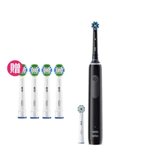 【德國百靈Oral-B-】PRO4 3D電動牙刷-曜石黑/貝加爾湖藍