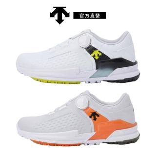 【DESCENTE】GOLF 迪桑特 R90 BOA 男士 球鞋 高爾夫球鞋 贈送品牌鞋包(深藍色/橘色)