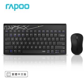 【rapoo 雷柏】8000T-三模多工切換靜音無線光學鍵鼠組-黑