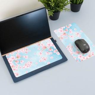 【頑皮鬼】多功能清潔布滑鼠墊-春櫻紛落｜夾入筆電隨身攜帶(滑鼠墊、清潔布｜一次擁有｜三合一鼠墊)