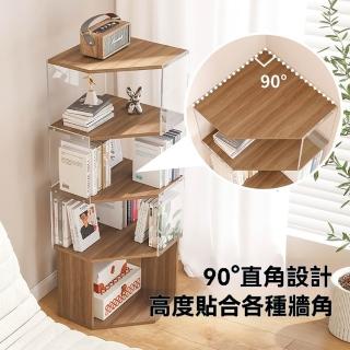 【巨匠】轉角書架 落地置物架 客廳角櫃 墻角收納架 臥室拐角櫃 透明亞克力床頭書櫃(轉角書架)