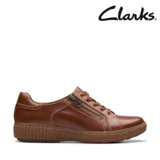 【Clarks】女鞋 Caroline Janna鞋側拉鍊設計輕量休閒鞋 運動鞋(CLF79522C)