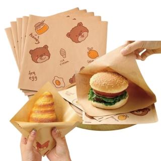 【WARM DAY LIFE】sweet bear 三明治袋 100入 漢堡袋 一次性包裝紙 安心食用(食品分裝袋 包裝袋 紙袋)