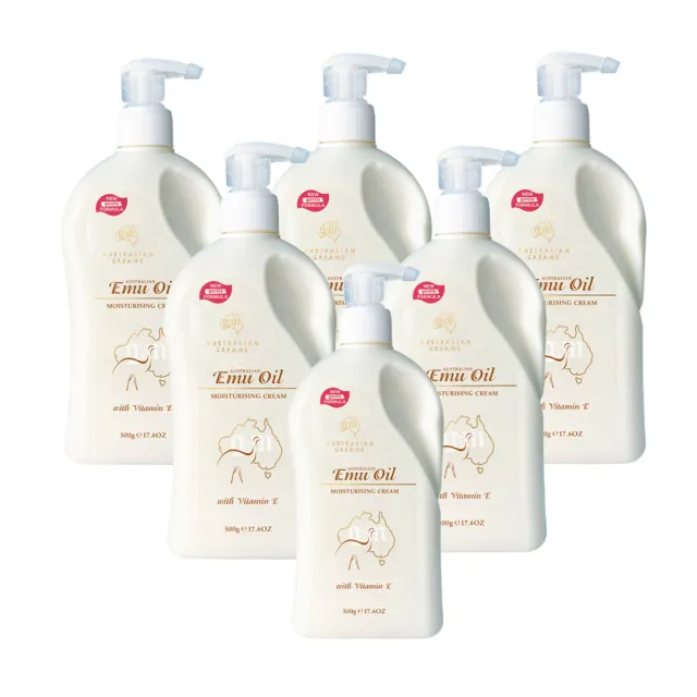 【G&M】鴯苗鳥油滋潤保濕霜含維他命E-家庭號 (500g/瓶 6入組)