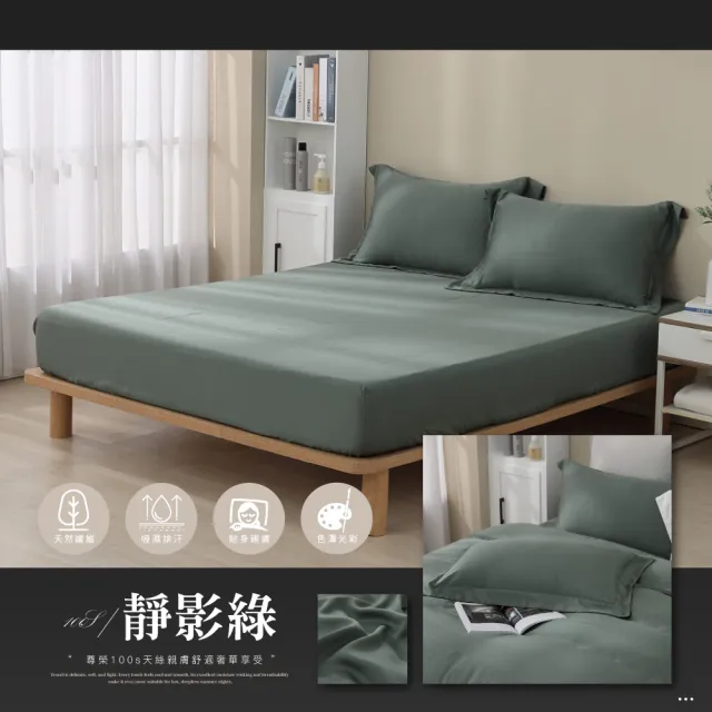 【ISHUR 伊舒爾】100支100%萊賽爾天絲床包枕套組 (雙人/加大/特大/均一價/TENCEL/素色/多款任選)