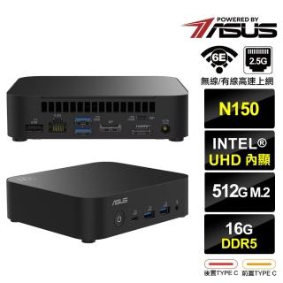 【ASUS 華碩】NUC 四核{北極星U29B} 迷你電腦(N150/16G/512GB M.2)