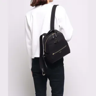 【agnes b.】Voyage 小款尼龍b logo掛飾後背包(黑色)