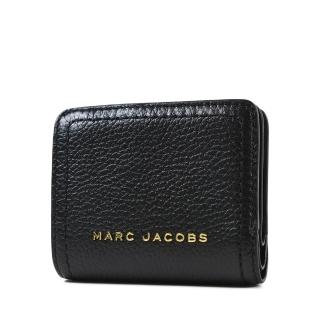 【MARC JACOBS】荔枝紋牛皮對開釦式短夾-黑色