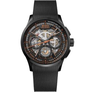 【MIDO 美度】Multifort M038.662.37.050.00 鏤空計時碼錶 機械錶-43mm(M0386623705000)