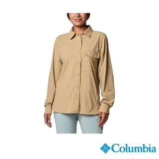 【Columbia 哥倫比亞】女款-女防曬UPF50快排長袖襯衫-深卡其(UFL96020DK/JS)