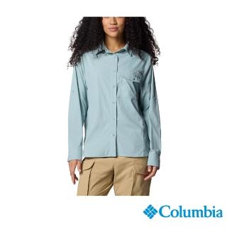 【Columbia 哥倫比亞】女款-女防曬UPF50快排長袖襯衫-薄暮藍(UFL96020DE/JS)