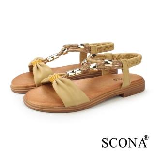 【SCONA 蘇格南】時尚度假風涼鞋(黃色 31277-2)