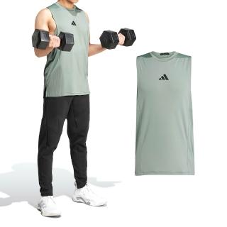 【adidas 愛迪達】D4T INT. Tank 男款 綠色 三葉草 愛迪達 訓練 運動 休閒 背心 JI8174