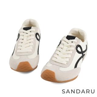 【SANDARU 山打努】休閒鞋 真皮超質感復古阿甘鞋(白黑)