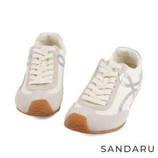 【SANDARU 山打努】休閒鞋 真皮超質感復古阿甘鞋(銀)
