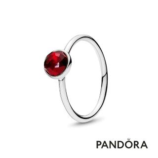 【Pandora 官方直營】深紅圓形寶石戒指-絕版品