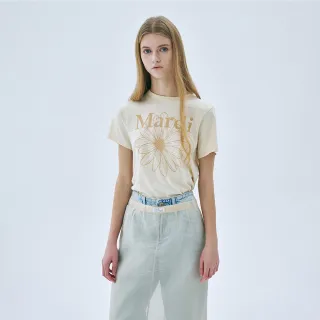 【MARDI MERCREDI】金高銀同款 印花短TEE 奶油色 經典小雛菊 褐花 修身 SLIM TSHIRT FLOWERMARDI